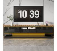 Matteo Sleek Black High Gloss LED TV Unit with 3 Storage Drawers Matteo Black