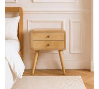 Matteo Solid Wood Bedside Cabinet - 2 Drawer Nordic Style - Beige Matteo Beige