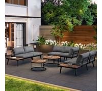 Matteo Spacious Garden Lounge Set With Galvanized Iron Frame For 5-6 Persons