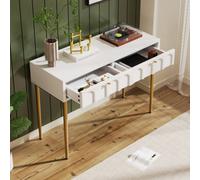 Matteo Stylish Cream White 2-Drawer Chest Of Drawers, Dressing Table With Arched Fronts - H76.5Xw100Xd45Cm
