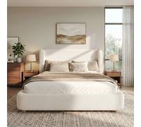 Matteo Super King Upholstered Ottoman Storage Bed, Hydraulic Lift-Up, Cream Matteo Cream Super King