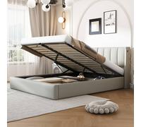 Matteo Super King Upholstered Storage Bed with USB & Adjustable LED Headboard in Grey Matteo Grey Super King