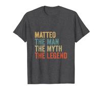 Matteo The Man The Myth The Legend T-Shirt, Men, Dark Heather Grey, 5X-Large
