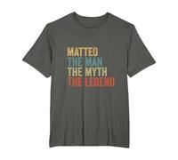 Matteo The Man The Myth The Legend T-Shirt, Men's Big and Tall, Asphalt Grey, 4X Tall