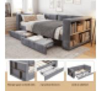 Matteo Upholstered Bed, 3Ft Single Bed Daybed Sofa Bed, Side Storage Compartment