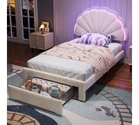 Matteo Upholstered Bed, Adults Teenagers 3ft Single Bed in Beige | Size: Double Matteo Beige Double