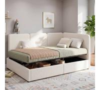 Matteo Upholstered Single Ottoman Daybed Mattress not included in Beige Matteo Beige Single