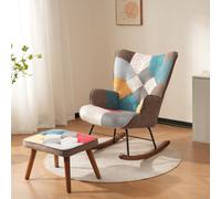 Matteo Vibrant Patchwork Rocking Chair & Footstool Set - Comfortable & Stylish Leisure Seating
