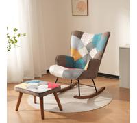 Matteo Vibrant Patchwork Rocking Chair & Footstool Set Matteo Multicolor