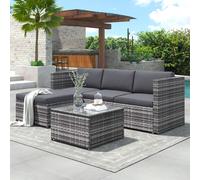 Matteo Victoria Grey Rattan 3-Seater Garden Corner Sofa Set Matteo Grey
