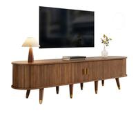 Matteo Walnut Effect Tv Stand With Sliding Door & Storage, 175Cm Wide