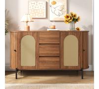 Matteo Walnut Sideboard With Rattan Doors & Metal Legs Matteo Walnut