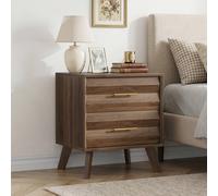 Matteo Walnut Two-Drawer Bedside Cabinet - Modern Minimalist Storage Matteo Walnut
