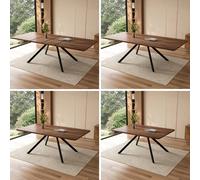 Matteo Walnut Wood Effect Extendable Dining Table with Metal Legs Matteo Walnut