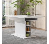 Matteo White Extendable Dining Table With Storage - Modern & Space-Saving For Small Homes