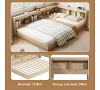 Matteo White Oak Double Storage Bed Frame 4Ft6 (135X190Cm) - Space-Saving & Sturdy Wood Effect For Modern Uk Bedrooms
