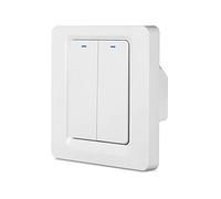 Matter Smart Wall Switch Press Key Works with Homekit &Alexa Voice Control Timing,Neutral line Needed,EU,10A (2 Key)