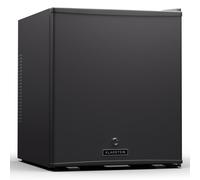 KLARSTEIN fridge, mini fridge with glass door, 44L mini fridge for drinks & snacks, fridge small & quiet, adjustable shelves, lock, changeable door hinge, height-adjustable feet