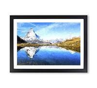 Matterhorn Mountain in Zermatt Switzerland Framed Print | A2 Black Framed Wall Art | Ready to Hang | Modern Landscape Picture | Living Room Bedroom Lounge Office