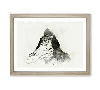 Matterhorn Mountain Switzerland In Abstract Modern Art Framed Print | A3 Oak Framed Wall Art | Ready to Hang | Abstract Landscape Picture | Living Room Bedroom Lounge Office