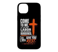Matthew 11:28 Bible Verse Faith Christian Cross Case for iPhone 14 Plus