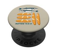 Matthew 14, Fish & Loaves Sermon on the Mount Faith Design PopSockets Adhesive PopGrip