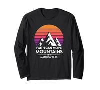 Matthew 17:20 - Faith Can Move Mountains Graphic Long Sleeve T-Shirt