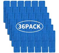 Matthew 18'' 36 Pcs Microfiber Mop Replacement Pads for Wet Dry Multi-Surface Floor Reusable Home Commercial Cleaning Refills,Machine Washable Compatible with Bona Mop&Any Microfiber Flat Mop Blue