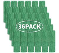 Matthew 18'' 36 Pcs Microfiber Mop Replacement Pads for Wet Dry Multi-Surface Floors Reusable Home Commercial Cleaning Refills,Machine Washable Compatible with Bona Mop&Any Microfiber Flat Mop Green