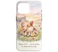 Matthew 23:37 Hen and Chicks Watercolor Faith Design Case for iPhone 16 Pro Max