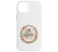 Matthew 28:6 Leopard Pattern Floral Easter Jesus He is Risen Case for iPhone 14 Plus
