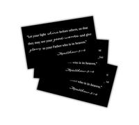Matthew 5:16 Let Your Light Shine Good Works Glorify Father Heaven 30pk 2x3.5” Wallet Size Cards for Teens Handout Scripture Best Friends