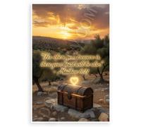 Matthew 6:21 'For Where Your Treasure Is There Your Heart Will Be Also' Inspirational 12x18 US Made Poster