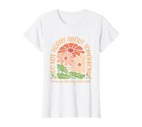 Matthew 6:34 Do Not Worry About Tomorrow Boho Flowers Value Graphic T-Shirt, Women, White, S