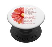 Matthew 6, 34, Do Not Worry About Tomorrow, JNF, Christian PopSockets Adhesive PopGrip