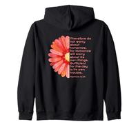 Matthew 6, 34, Do Not Worry About Tomorrow, JNF, Christian Zip Hoodie