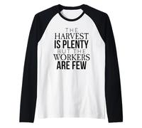 Matthew 9:37 Harvest is Plenty But The Workers are Few Faith Raglan Baseball Tee