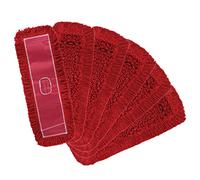 Matthew Cleaning 24'' Industrial Strength Cotton Dust Mop Refill Washable Replacement Heads for Residential & Commercial Use Fit Standard Dust Mop Frames, Hardwood,Concrete Floors Red 6 Pack