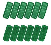 Matthew Cleaning 24'' Industrial Strength Cotton Dust Mop Refill Washable Replacement Heads for Residential & Commercial Use Fit Standard Dust Mop Frames, Hardwood,Concrete Floors Green 12 Pack