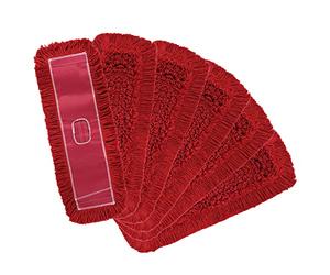 Matthew Cleaning 24'' Industrial Strength Cotton Dust Mop Refill Washable Replacement Heads for Residential & Commercial Use Fit Standard Dust Mop Frames, Hardwood,Concrete Floors Red 6 Pack