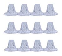 Matthew Cleaning Rayon Finish Mop Head Replacement, Commercial Mops for Floor Cleaning and Finishing, 4-Ply Premium Synthetic Yarn for Optimal Absorbency and Release, 16 oz Medium, Case Pack 12 Pcs