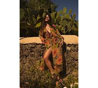 Matthew Williamson x Free People Kantuta Long Sleeve Kaftan Top at Free People in Wine Combo, Size: Medium - female