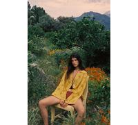 Matthew Williamson x Free People Mesquida Broderie Anglais Button Down at Free People in Golden Glow, Size: Small - female
