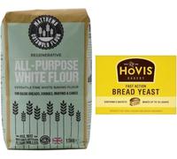 Matthews All Purpose White Flour 1.5Kg & Hovis Bakery Fast Action Yeast Sachets 7gX6 for Bread, Cakes, Muffins, Cookies, Pancakes & Hand Baking - High Protein 10.7% - Ideal for Bread Machines