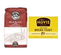 Matthews Belle Blanc French T55 Flour 1.5Kg & Hovis Bakery Fast Action Yeast Sachets 7g x 6 - Strong White Flour for Baguettes, Artisan Bread, Hand Baking & Bread Machines