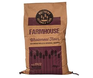 Matthews Cotswold Farmhouse Traditional Stoneground Strong Wholegrain Flour - 16kg Bag (Single Sack)