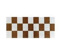 Mattify Checkerboard Cinnamon Runner, Stylish Runner for Household, Fully Washable at 30 Degrees, Non-Slip Backing 150 x 65cm