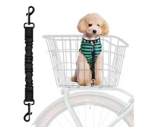 MATTISAM Dog Seat Belt for Bike Basket, Retractable Bicycle Dog Seatbelt, Elastic Pet Safety Leash Harness for Cat, Dog Leash Extension Attachment Shock Absorbing Lead Extension Absorber (Black)