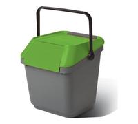 Mattiussi Ecology A11711 Easymax Gray Trash Can With Green Lid