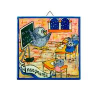 MATTONELLA Mestiere Ceramic, Tiles Printed in Sublimation Engraved with the job Dell 'Teacher, Object MM24 Ornament Size: altezza10 cm, larghezza10 cm Thickness 6 mm.